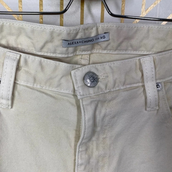 Alexa Chung for AG Adriano Goldschmied Skinny Jeans Denim Beige Cream Size 31 - Picture 10 of 12
